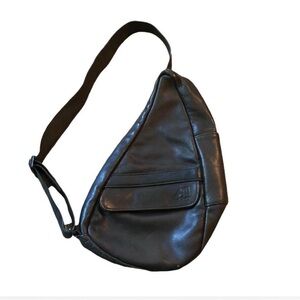 Black Leather Sling Bag